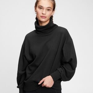 New Women's Gap Black Oversized Turtleneck Sweatshirt Size Small